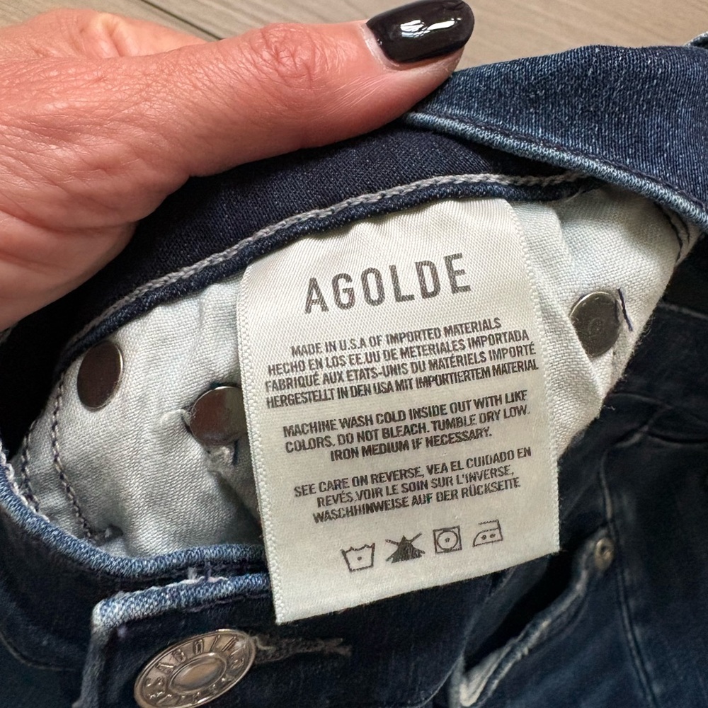 Agolde Sophie Mid-Rise Ankle Crop Dark Blue Jeans Size 27 - Picture 3 of 9